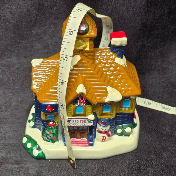 MLB Boston Red Sox Christmas Village Collection Ceramic School House - Picture 10 of 11